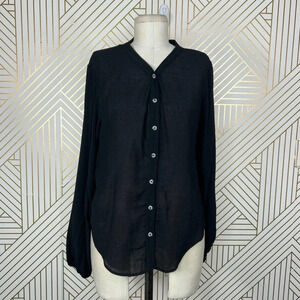 The Range Vapor Voile Button Down Shirt‎ Black Size US XS
